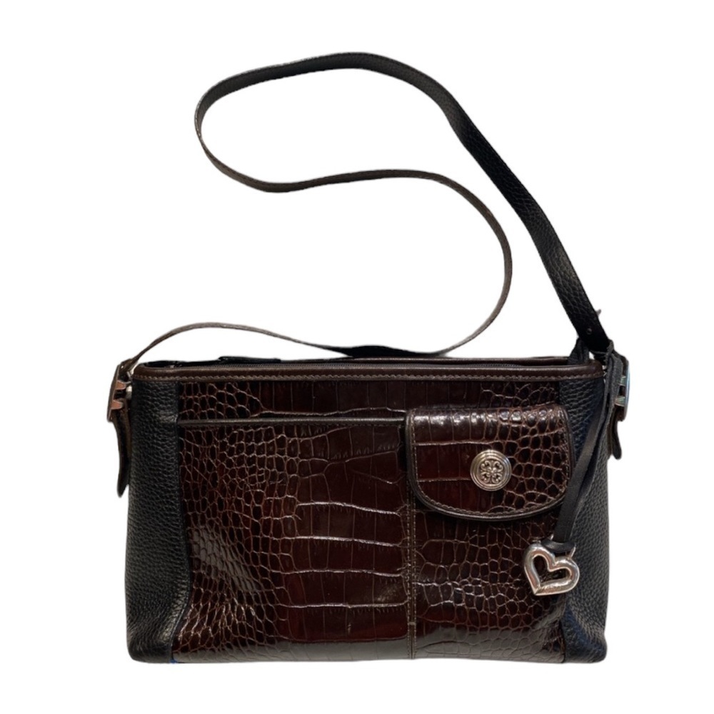 Brighton Keely Embossed Leather Shoulder Bag Purse